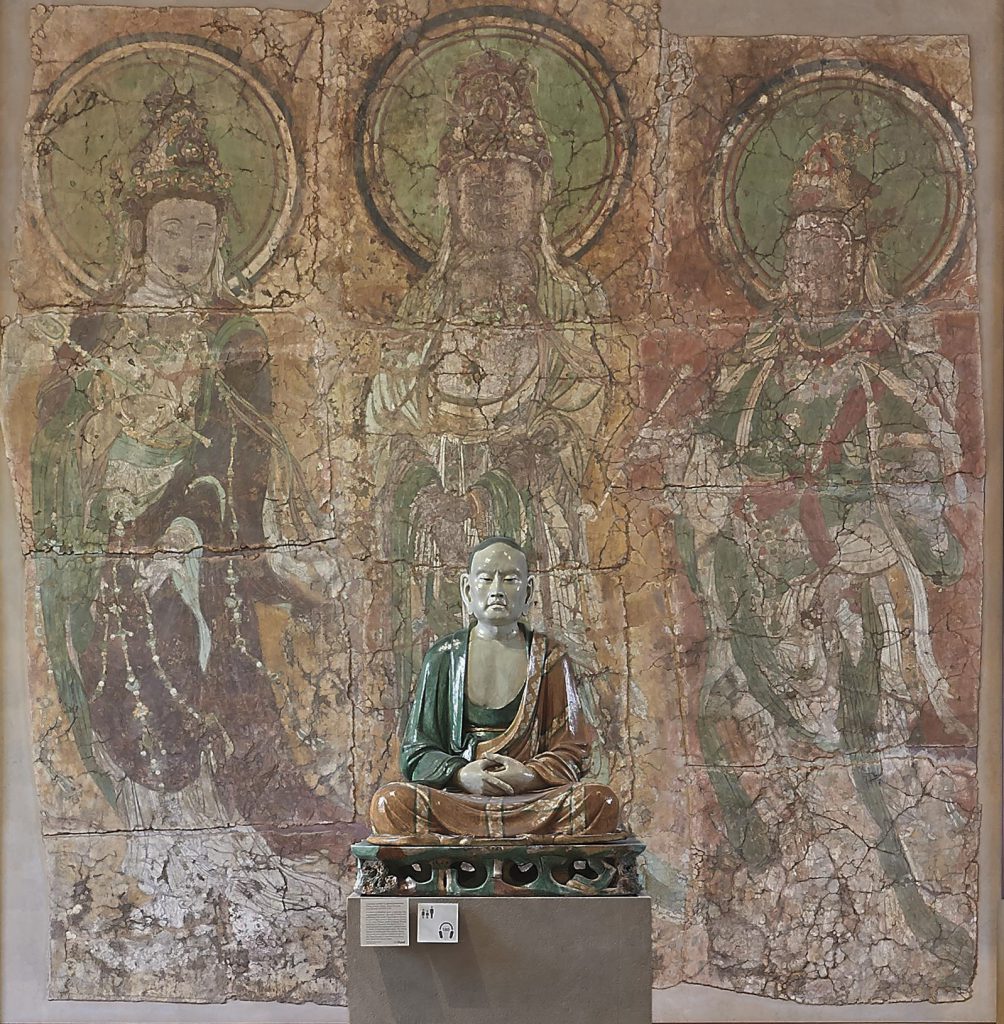 河北清涼寺三菩薩壁畫 (Three Bodhisattvas)