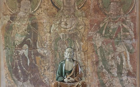 河北清涼寺三菩薩壁畫 (Three Bodhisattvas)