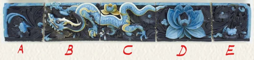 明龙纹琉璃瓦 Group of Twenty Glazed Ceramic Tiles