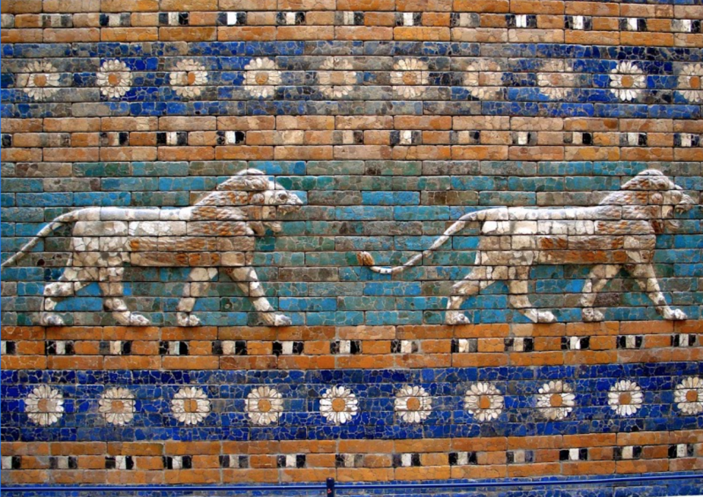 巴比伦吼狮浅浮雕墙砖Striding Lion of Babylon