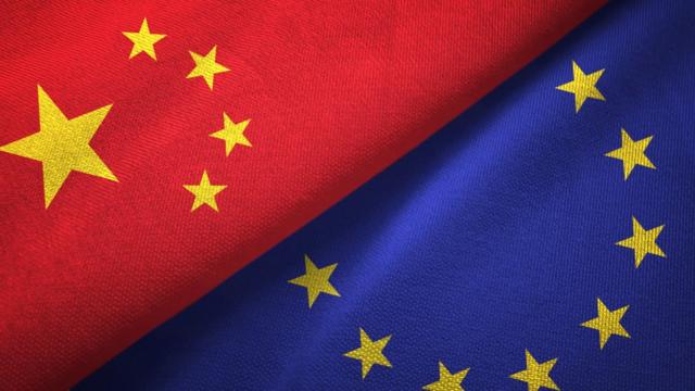 中国与欧盟旗帜